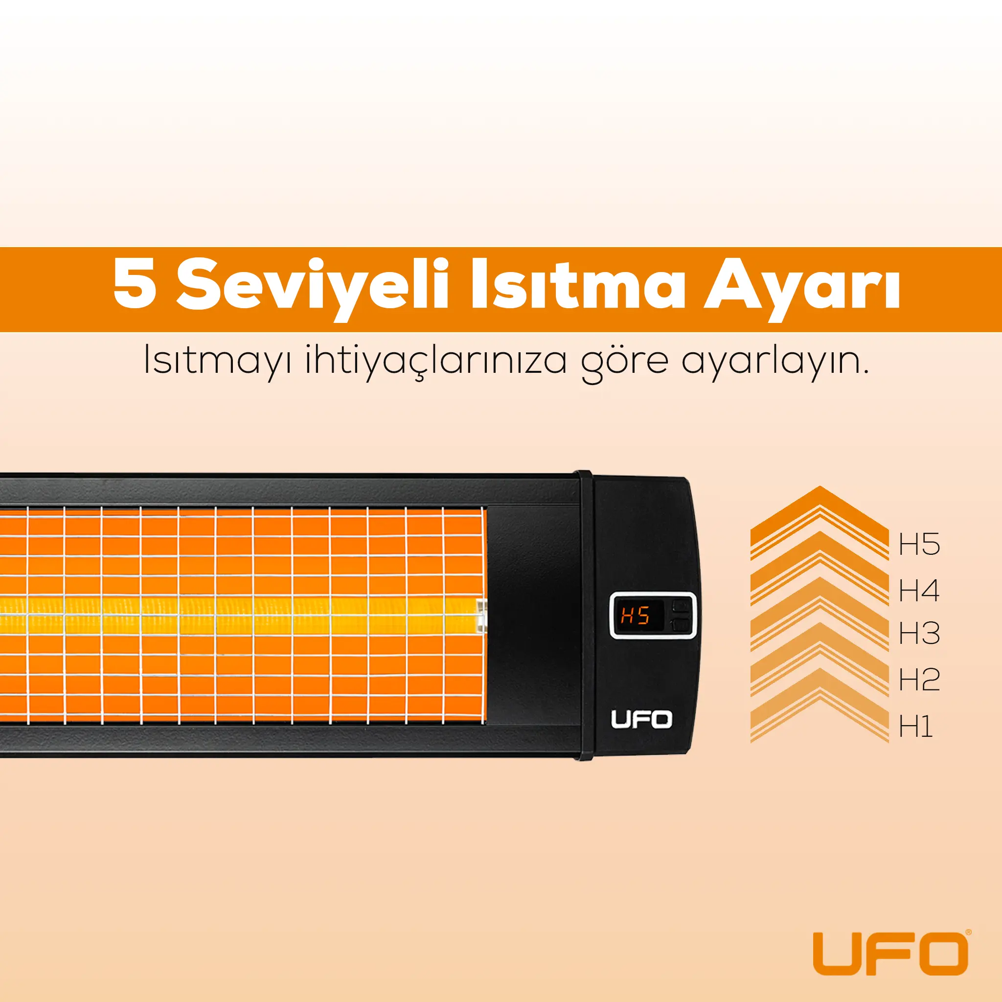 UFO Black Line 3000 W Uzaktan Kumandalı Isıtıcı - Thumbnail