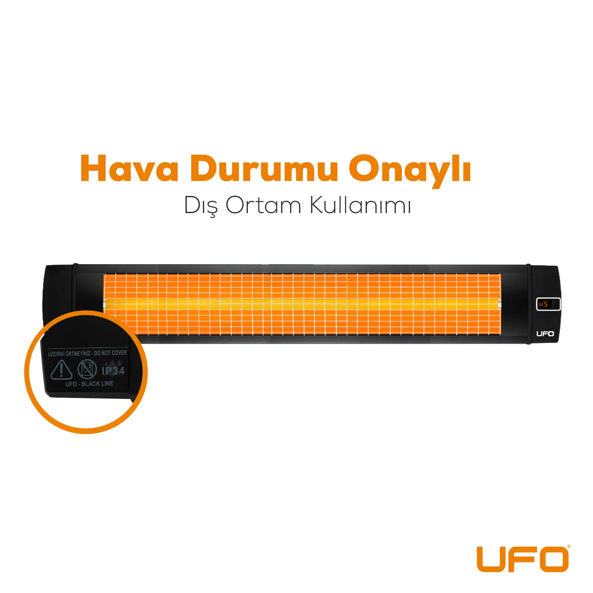 UFO Black Line 3000 W Uzaktan Kumandalı Isıtıcı