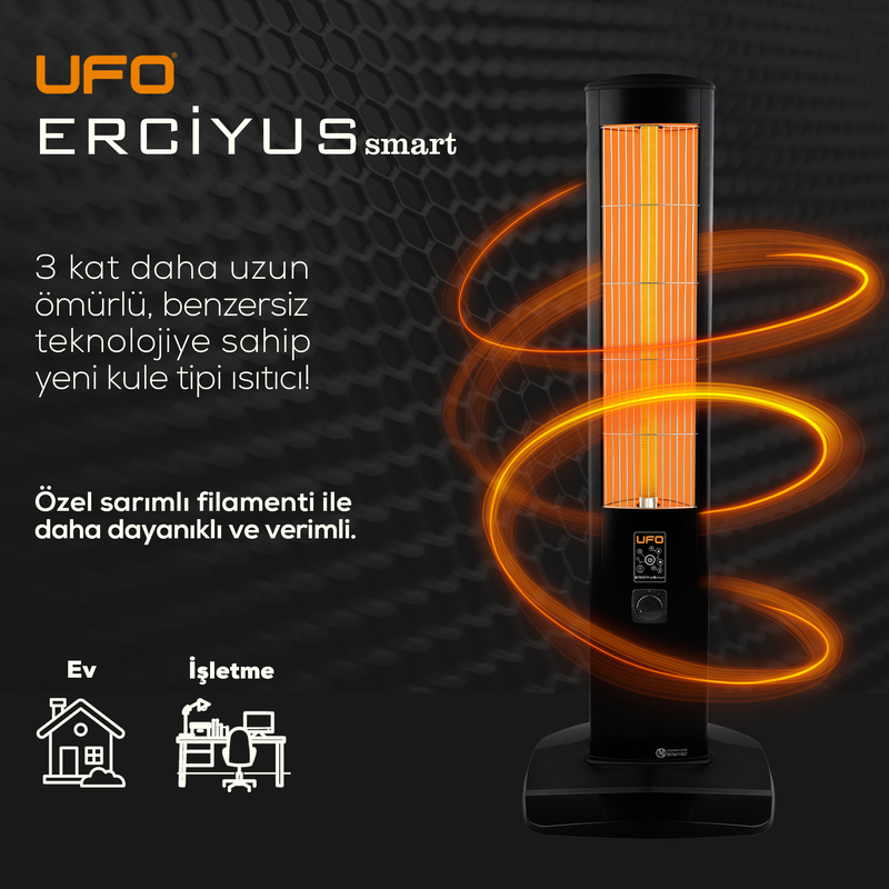 UFO Erciyus Smart 2300 W Mobil Uyumlu Kule Tipi Isıtıcı - Thumbnail