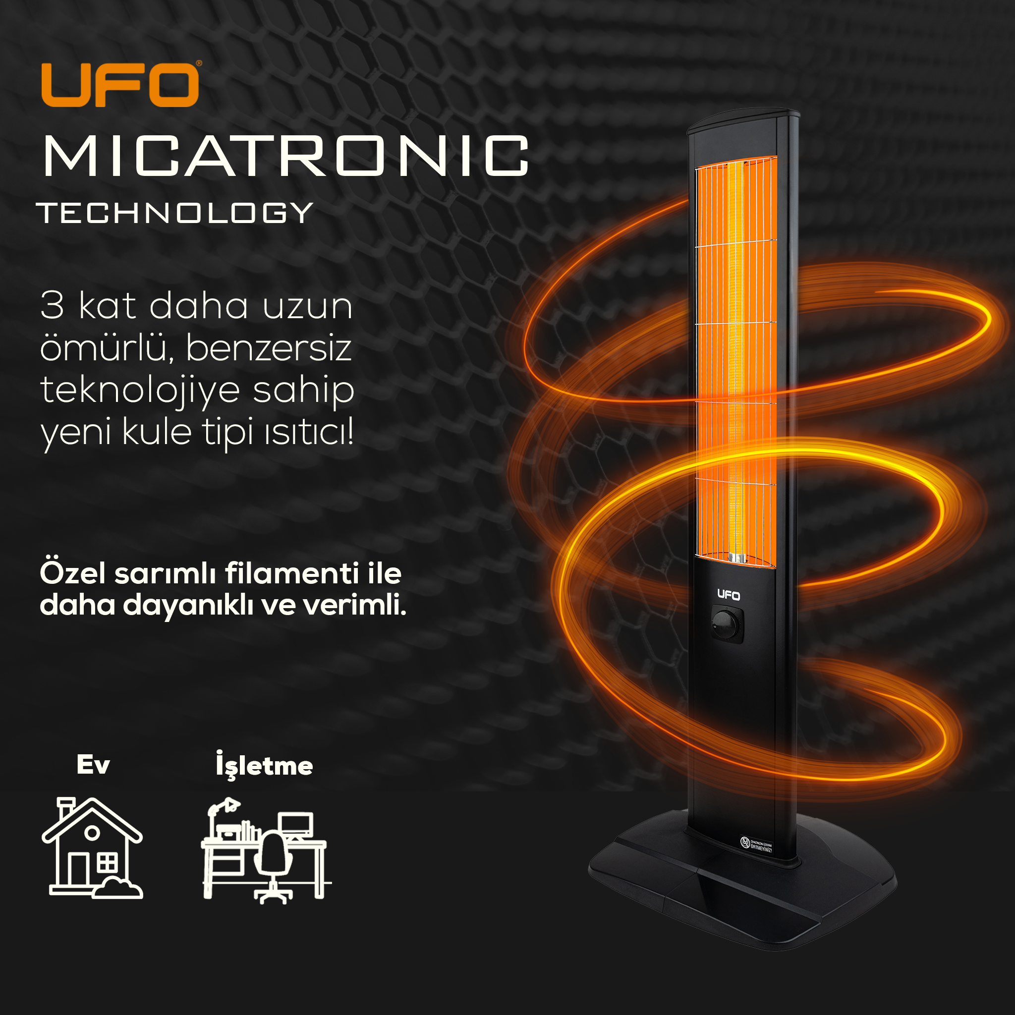 UFO Micatronic 1900 W Kule Tipi Isıtıcı - Thumbnail