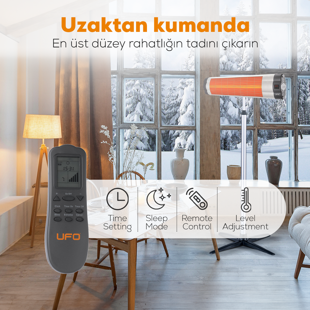 UFO S/2300 W Duvar Tipi Isıtıcı - Uzaktan Kumandalı